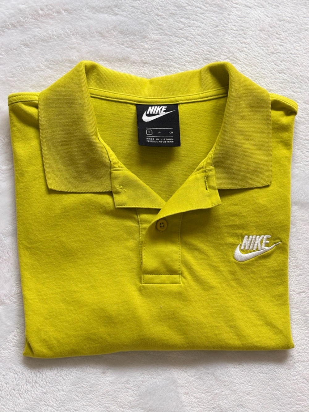 NIKE Men's Lime Green Short Sleeve Cotton Polo Shirt--EUC--S - Picture 9 of 11